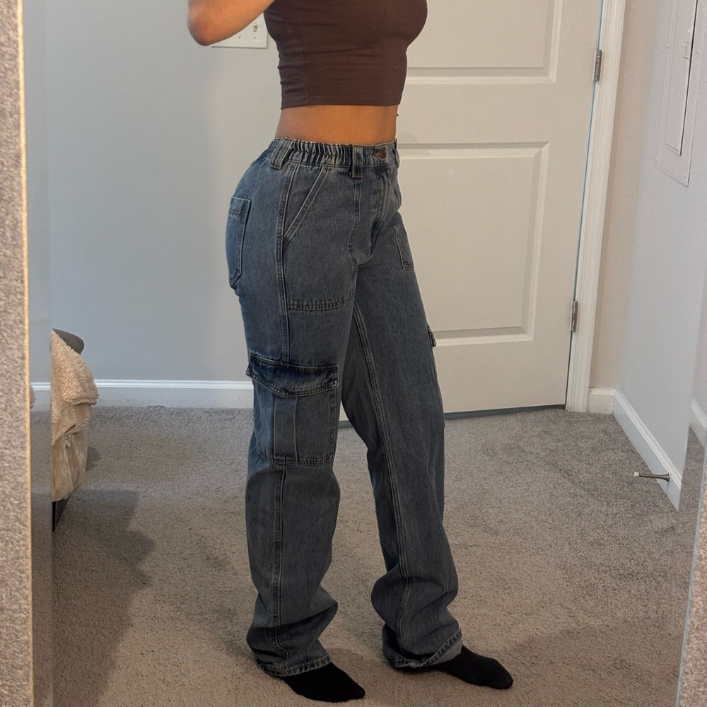 Dark Blue Cargo Jeans